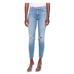 Looker Ripped High Waist Fray Ankle Skinny Jeans